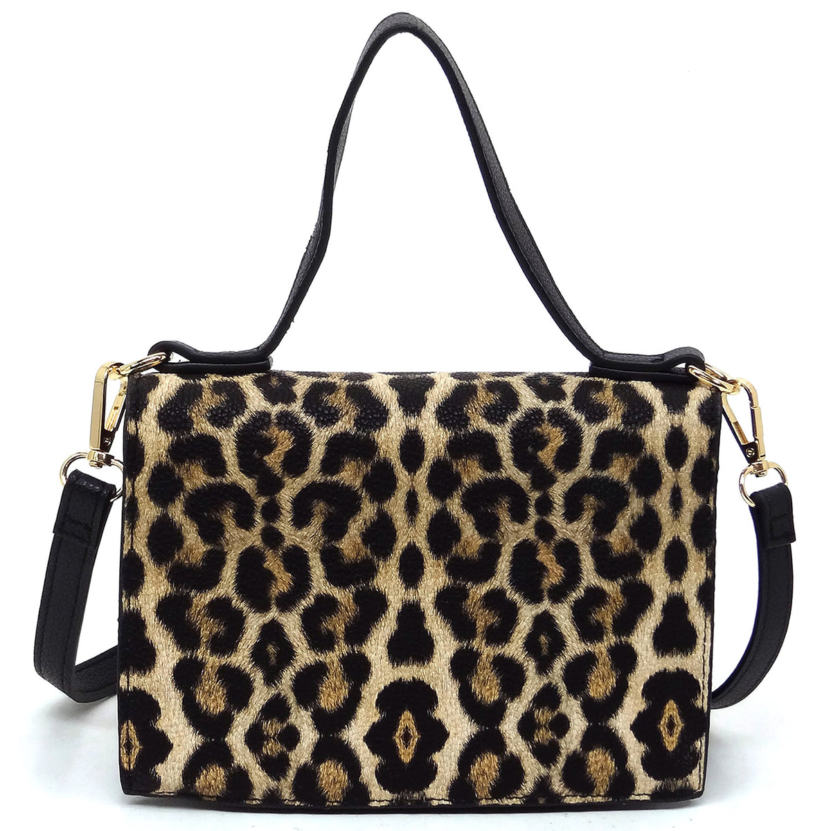 PF705 Fashion Push Lock Flap Crossbody Bag Organizer Cell Phone Purse