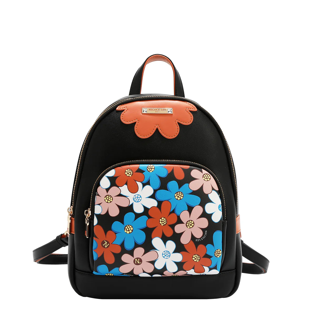 FLORAL POP BACKPACK - FLO17482 BLACK / BLUE / TAUPE / GREEN / PINK