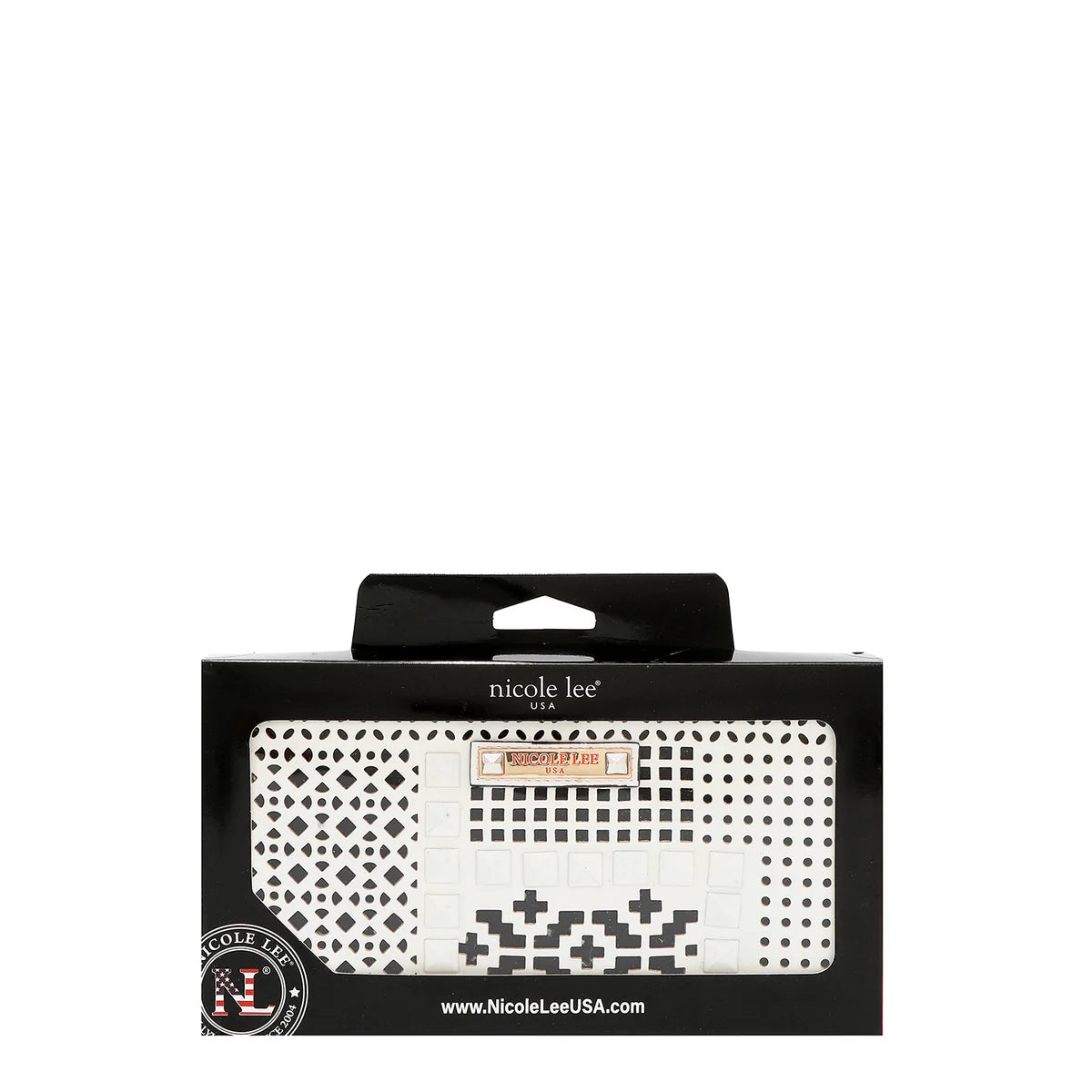 GEOMETRIC CUTOUT WALLET - LSR7972 CAMEL / WHITE / PINK
