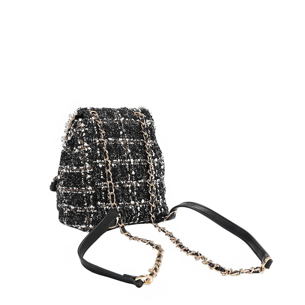 TWEED MINI BACKPACK - P17102 RED / BLACK / GREEN / BEIGE