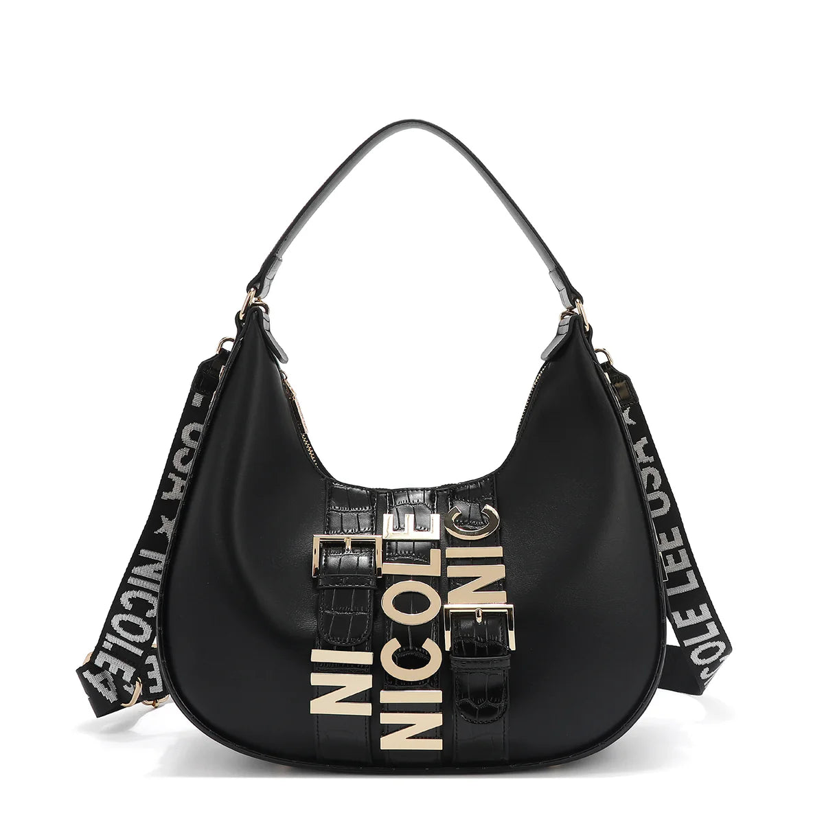 CALISTA LARGE SHOULDER BAG - P17206 BLACK / GOLD / SILVER / NUDE