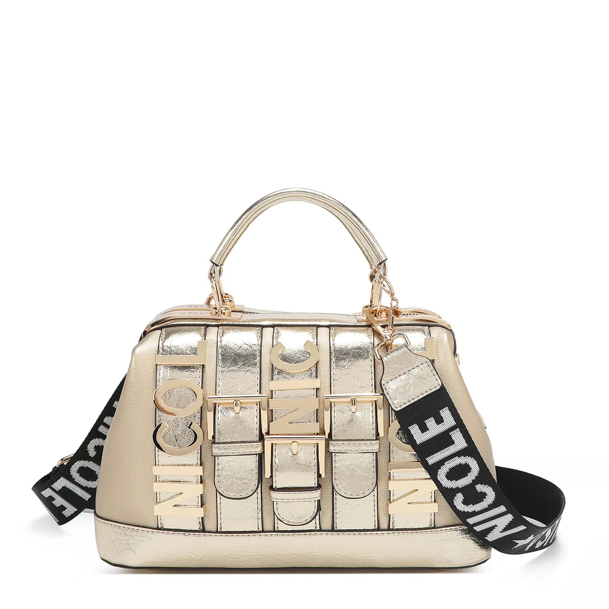 CALISTA HANDBAG - P17208 GOLD / BLACK / SILVER / NUDE