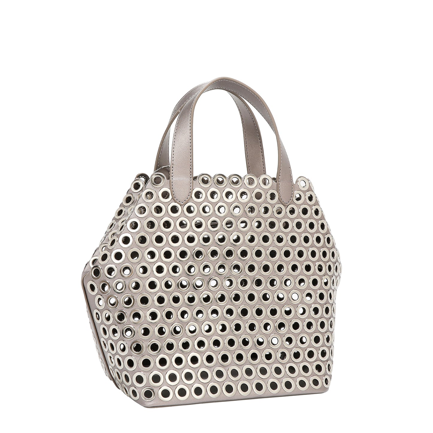 GROMMET EDGE SATCHEL BAG - P17477 SILVER