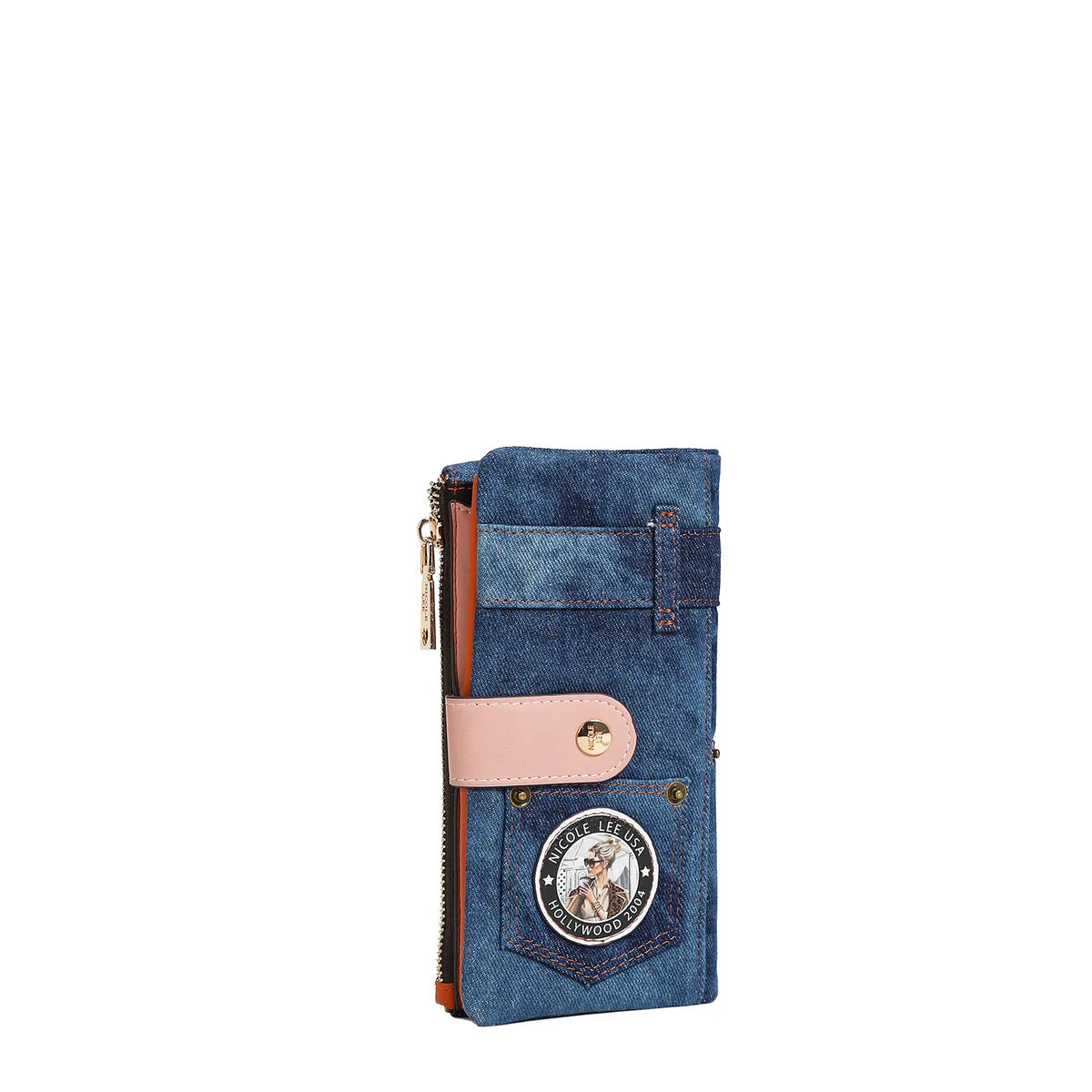 DENIM AMANDA 2 PIECE BIFOLD WALLET - PRT7455D AKIKO LA BELLEZA / LADIES NIGHT OUT /FAMILY YEARBOOK