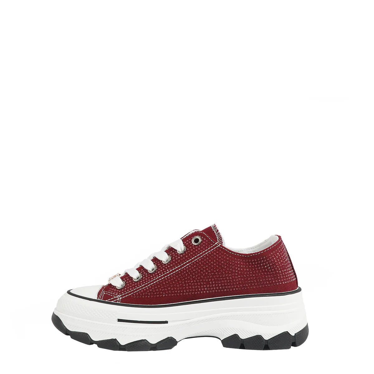 BIJOUX FASHION SNEAKERS - SNK23100 BLACK / BURGUNDY