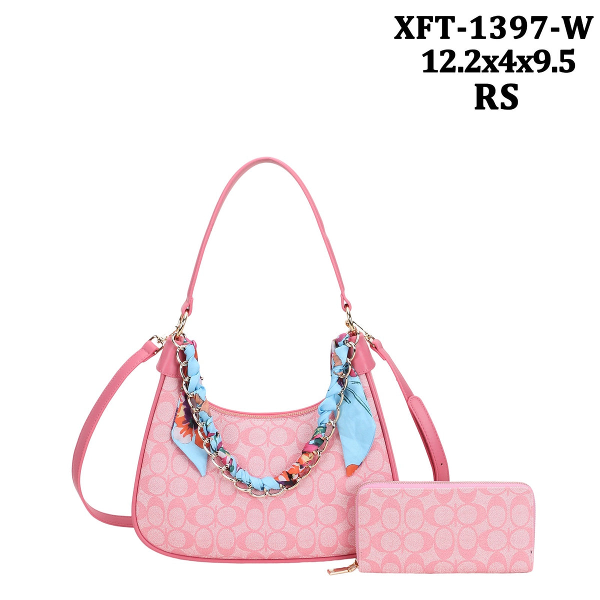XFT-1397-A Oval Monogram Shoulder Bag W/Wallet