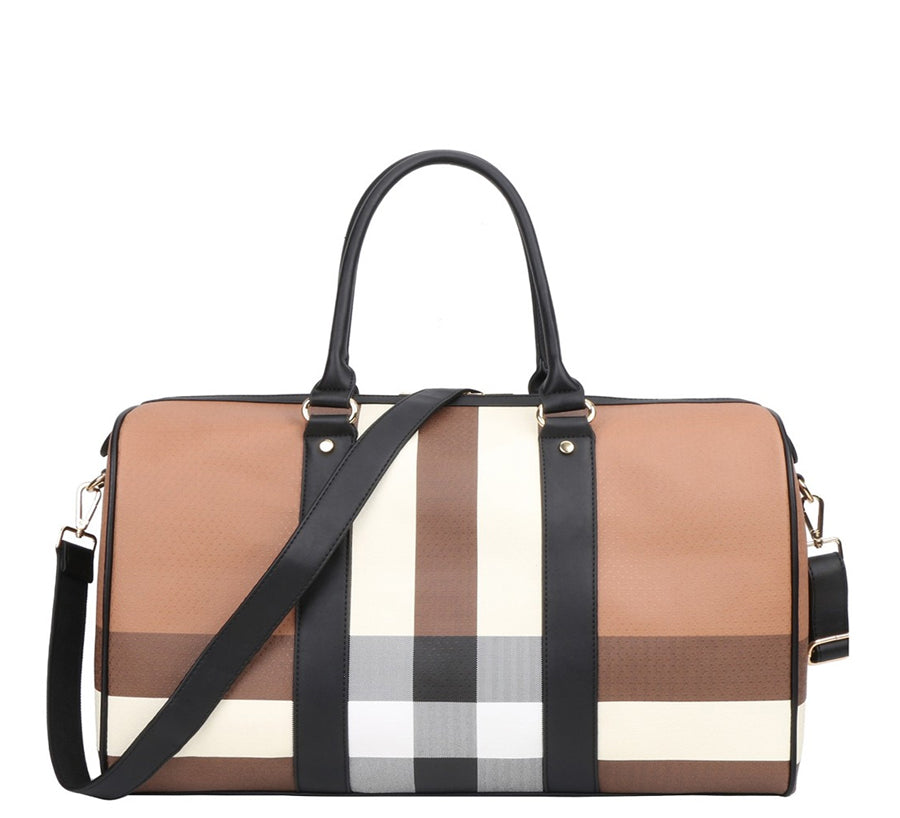 LM-8755 Monogram Plaid Duffle Bag