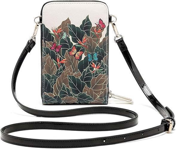Frida Kahlo Cartoon Collection Cellphone Cross Body Bag with Wrislet