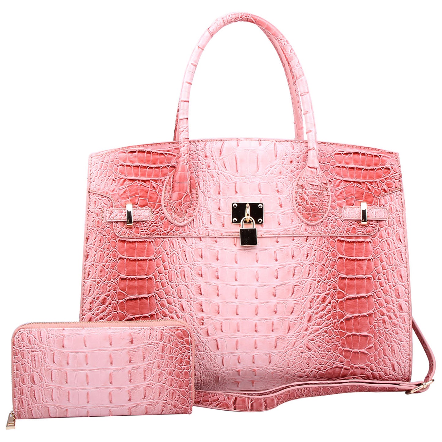 AC1096W Croc Alligator Padlock 2-in-1 Satchel