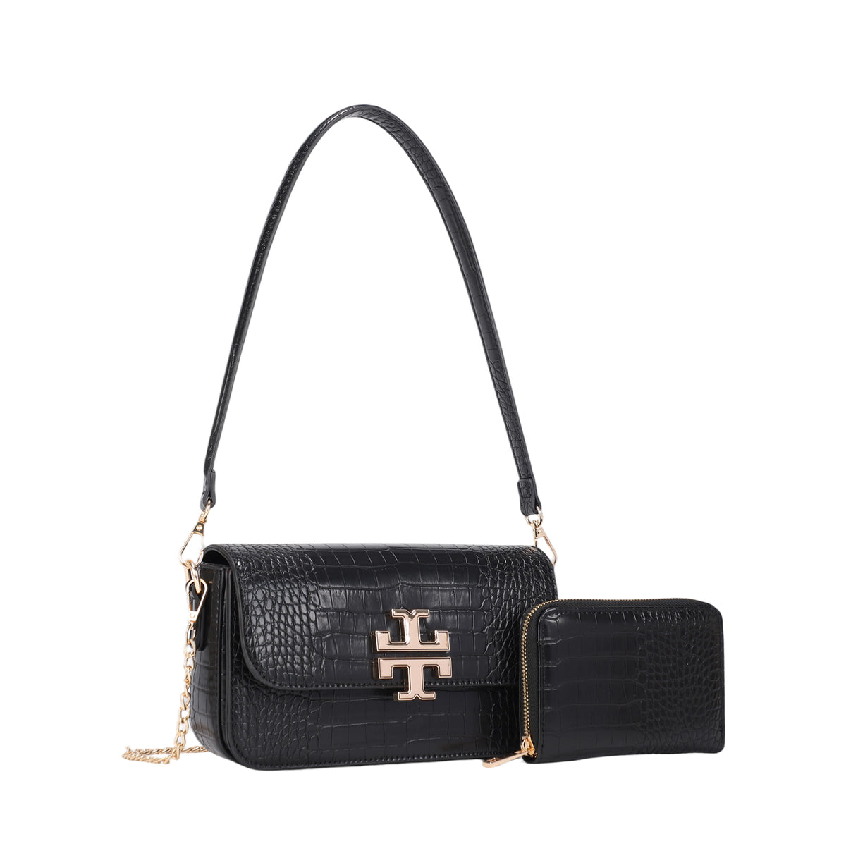 EFP-1225-A Smooth Front Design Flap Shoulder Crossbody Bag