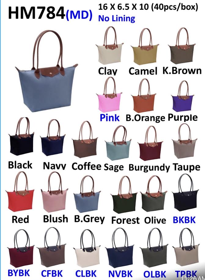 HM784 Nylon Flap Tote Bag