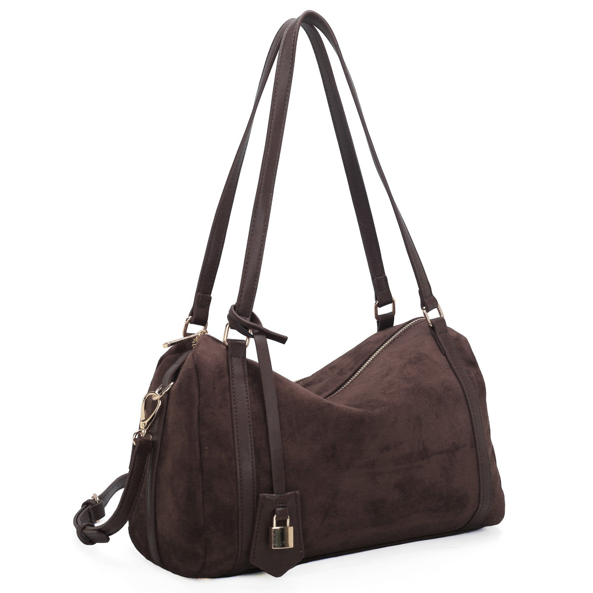 SJ30207 Faux Suede Boston Bag Tote