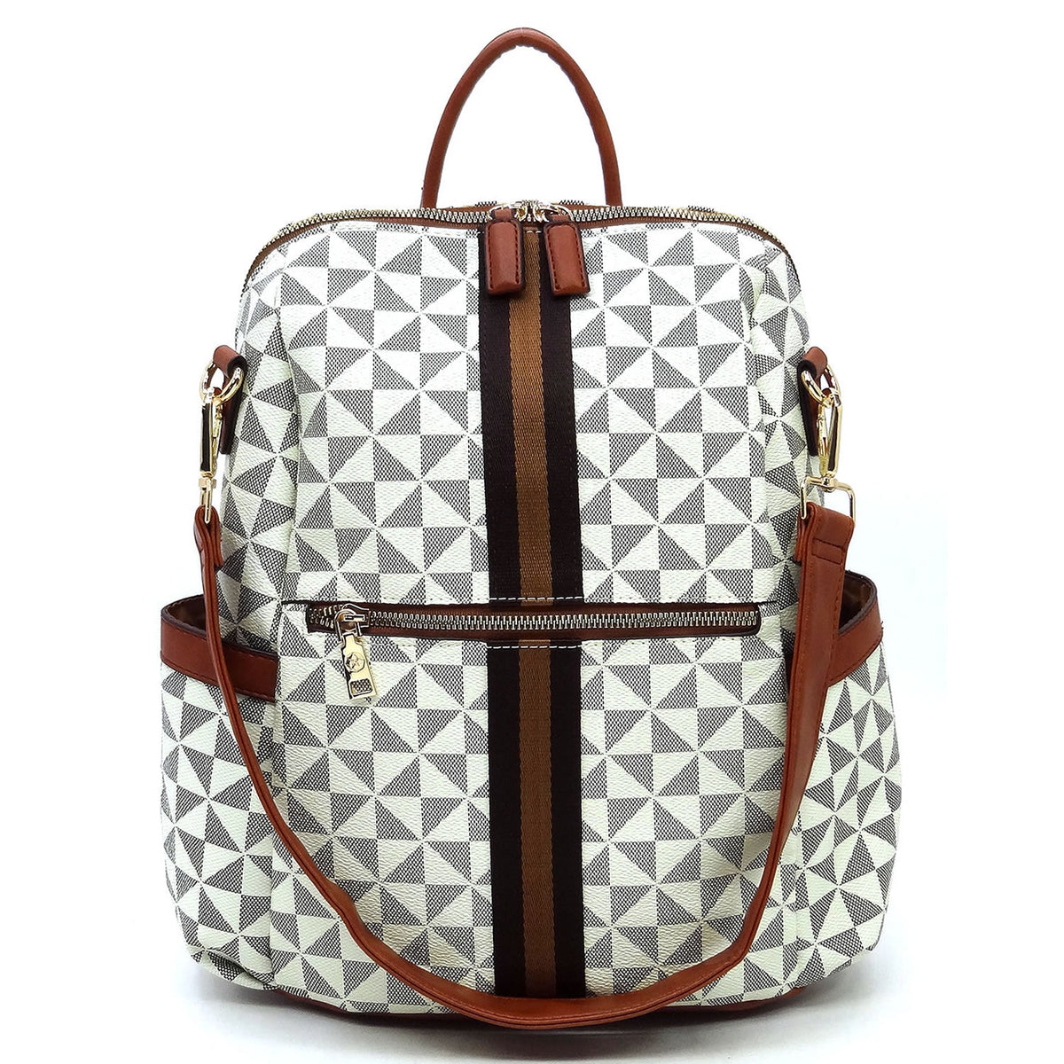 PM2706 Monogram Striped Convertible Backpack
