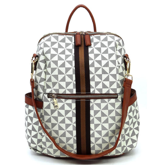 PM2706 Monogram Striped Convertible Backpack