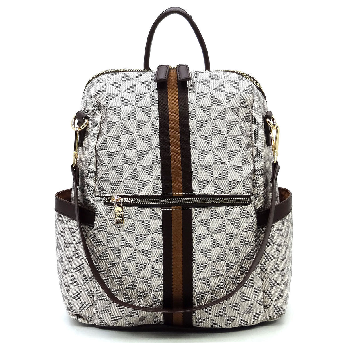 PM2706 Monogram Striped Convertible Backpack