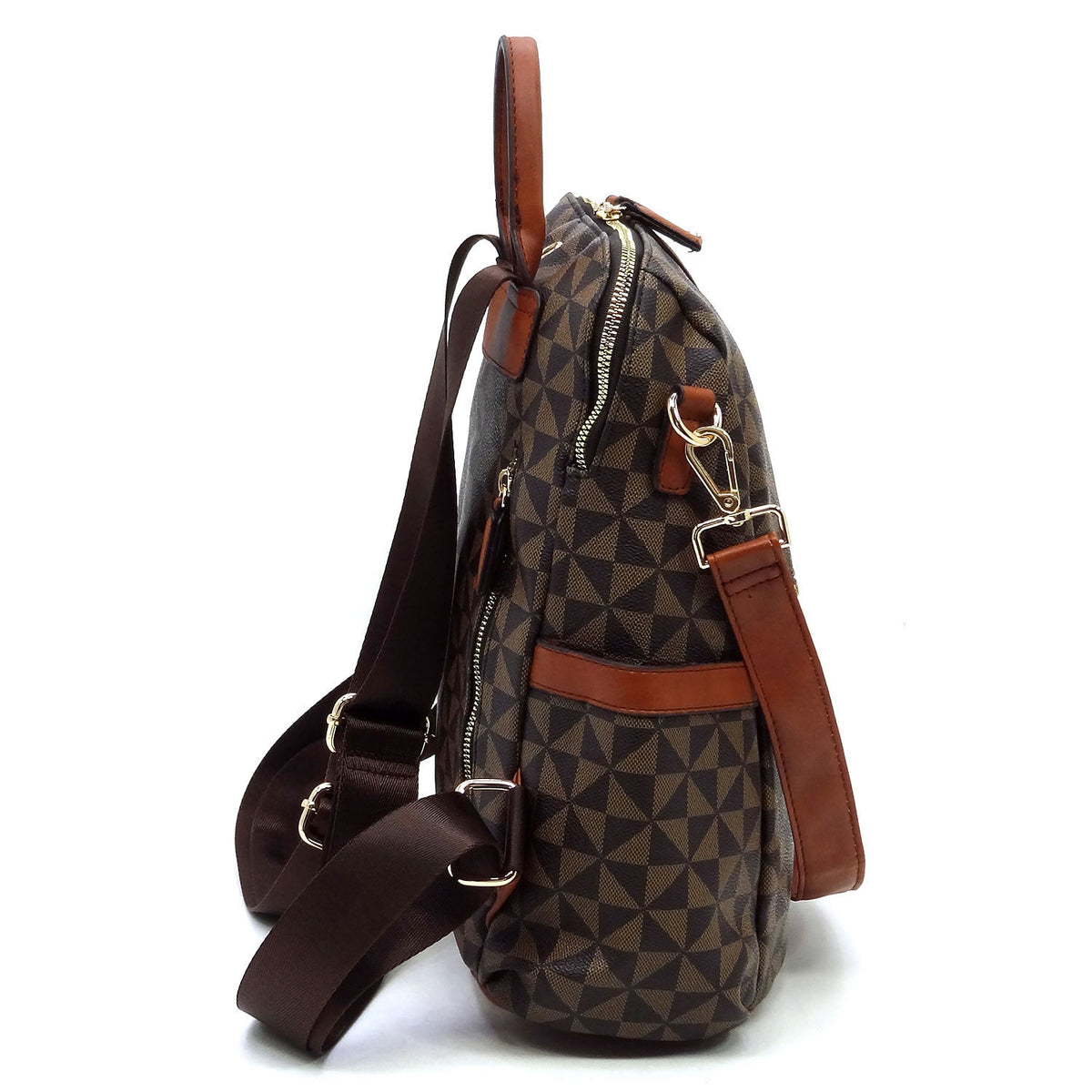PM2706 Monogram Striped Convertible Backpack