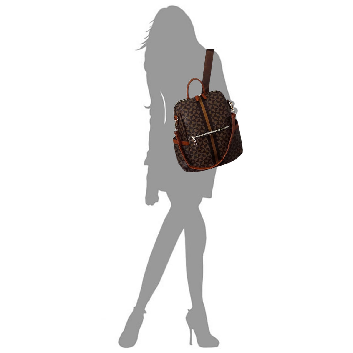 PM2706 Monogram Striped Convertible Backpack