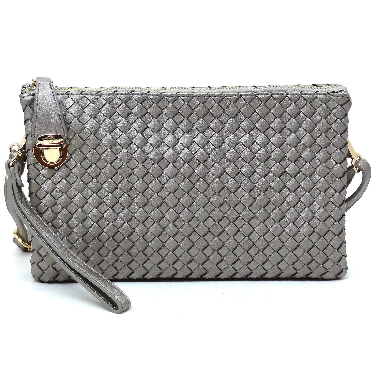 WU042 Fashion Woven Clutch Crossbody Bag