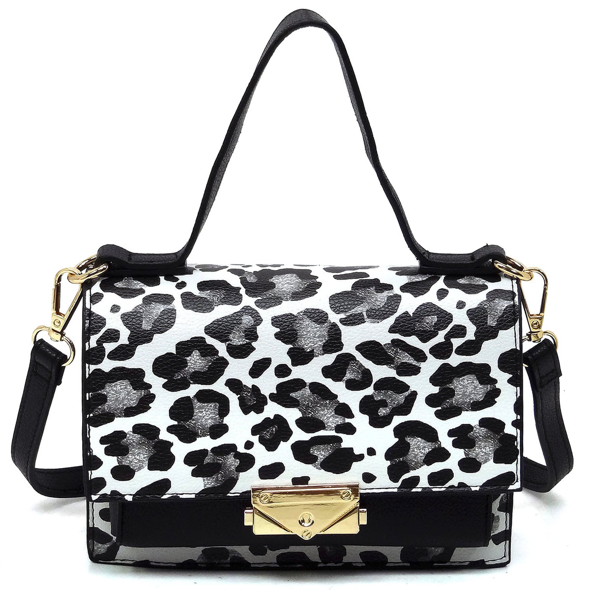PF705 Fashion Push Lock Flap Crossbody Bag Organizer Cell Phone Purse
