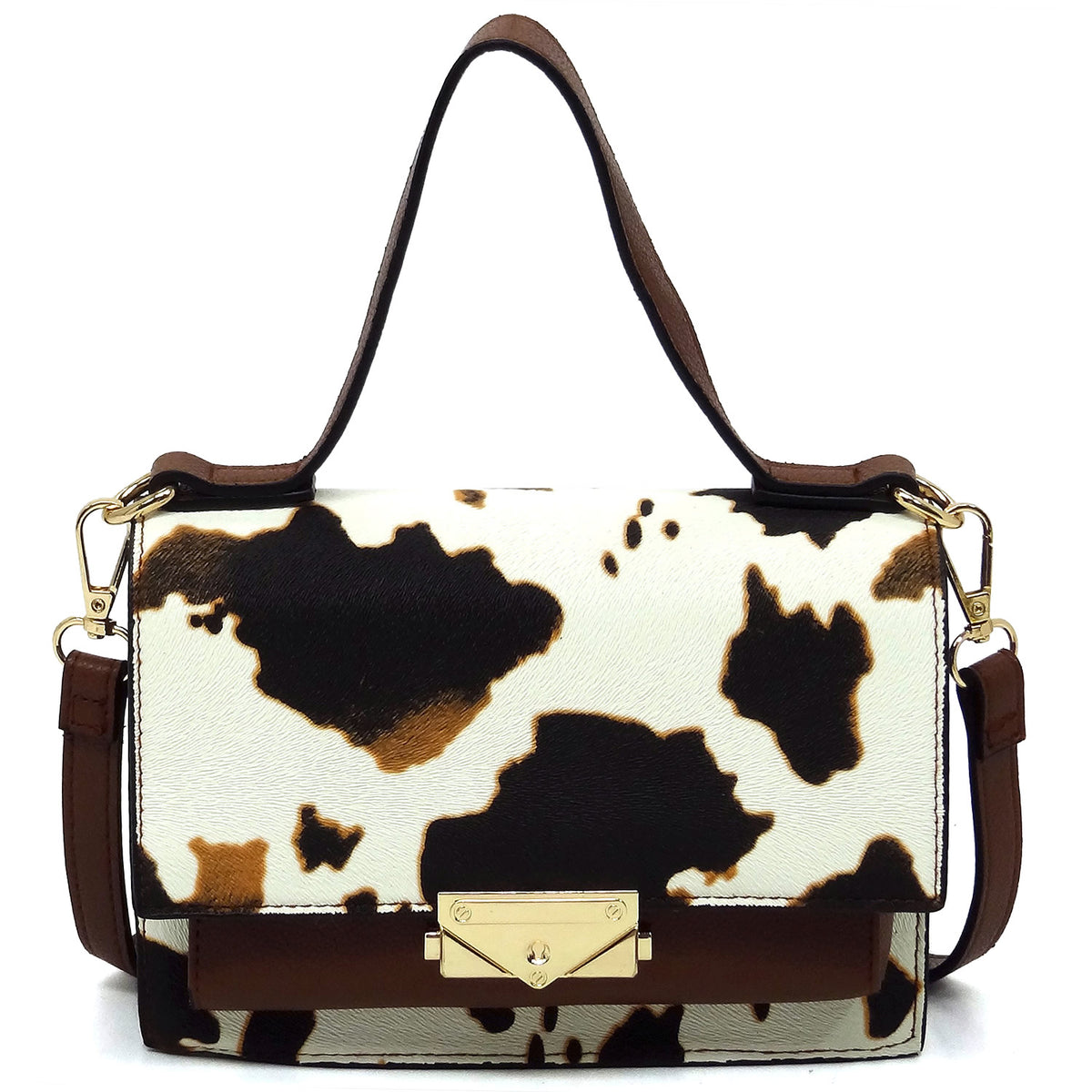 PF705 Fashion Push Lock Flap Crossbody Bag Organizer Cell Phone Purse