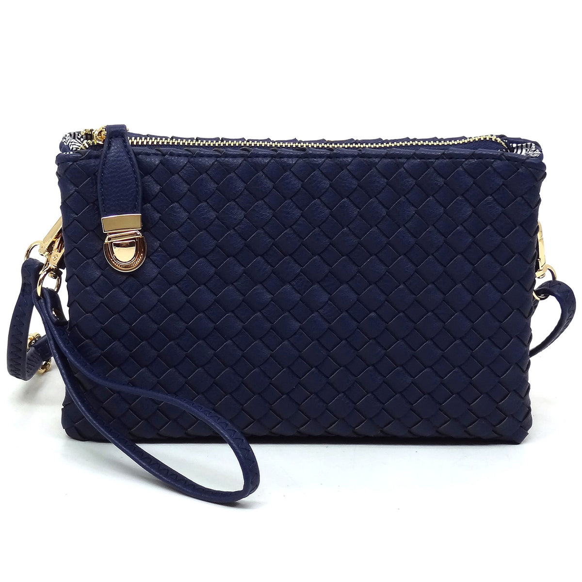WU112 Fashion Woven Clutch Crossbody Bag