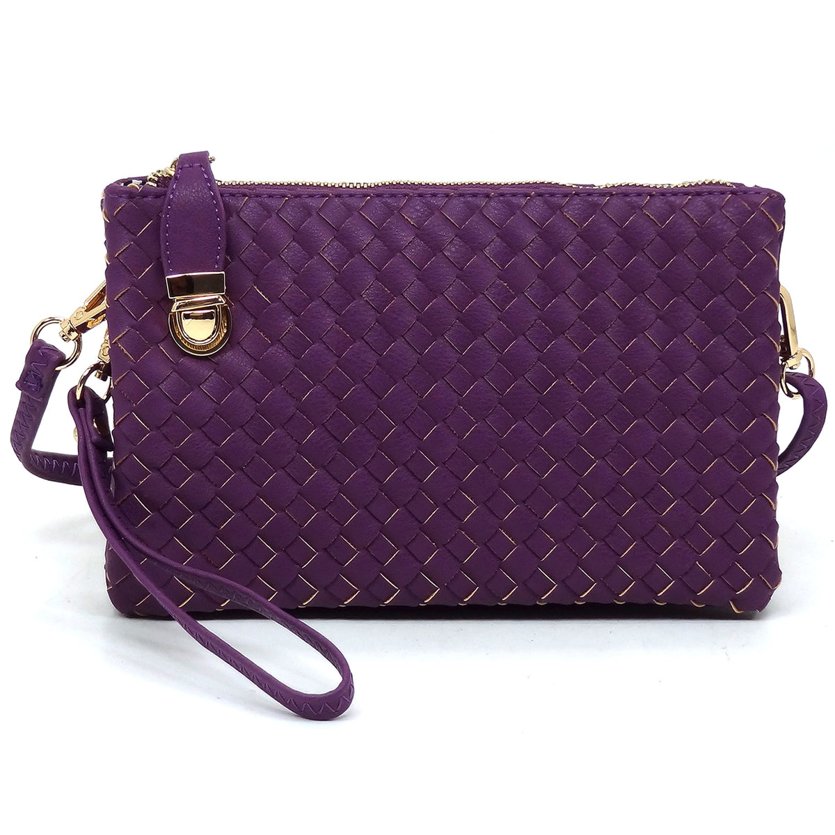WU112 Fashion Woven Clutch Crossbody Bag