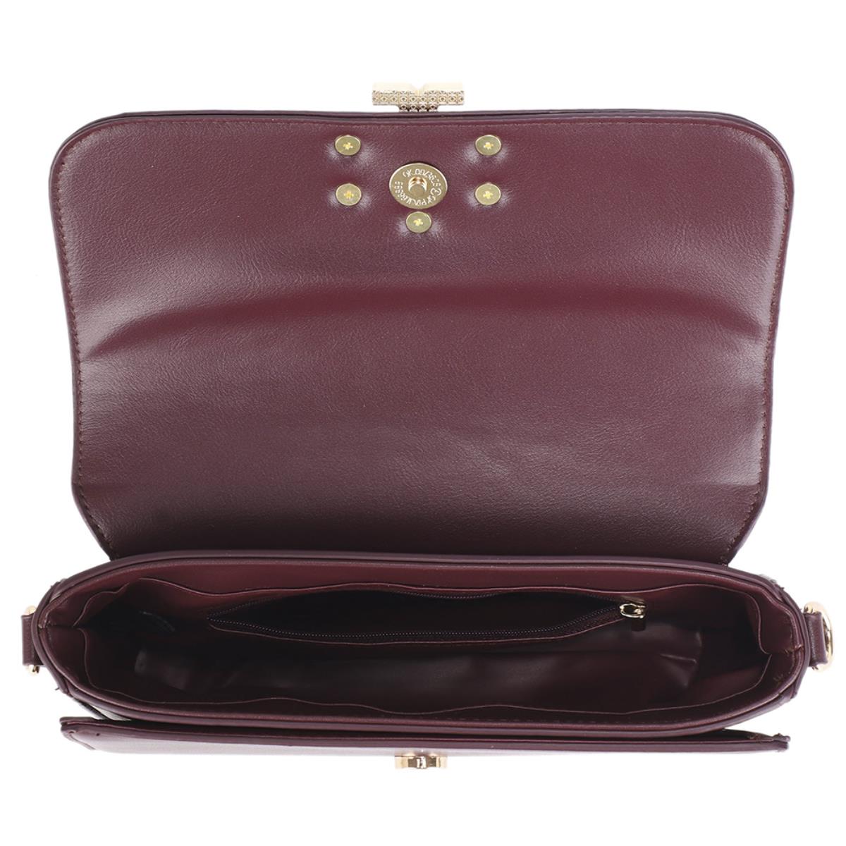EFP-1225-A Smooth Front Design Flap Shoulder Crossbody Bag