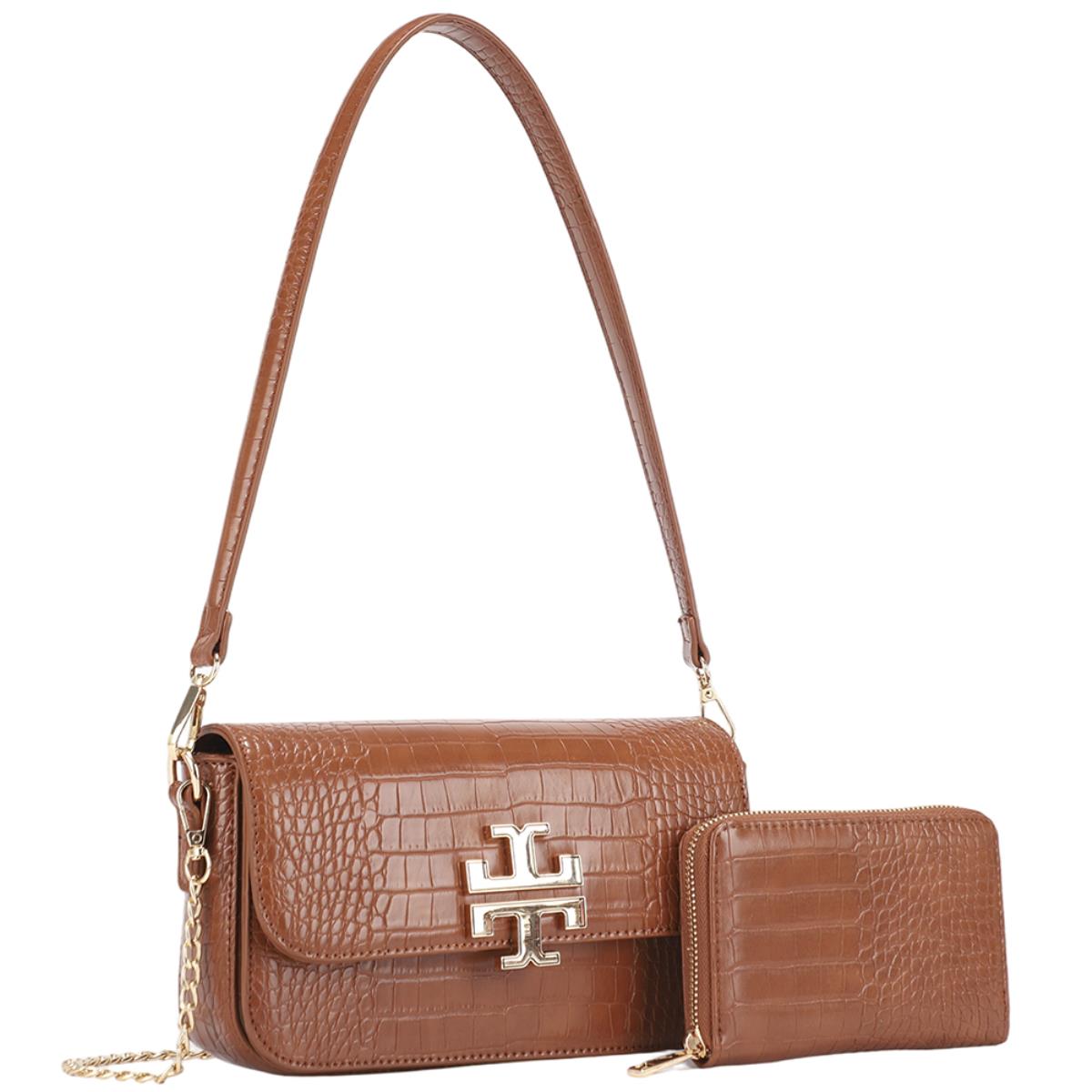 EFP-1225-A Smooth Front Design Flap Shoulder Crossbody Bag