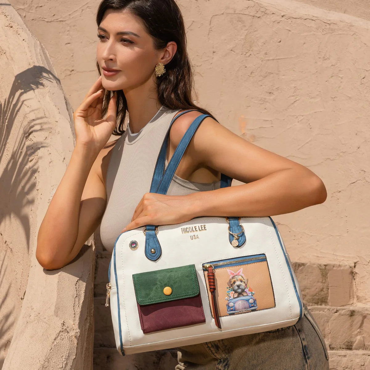 COLORBLOCK BOSTON BAG - P17105 MULTI