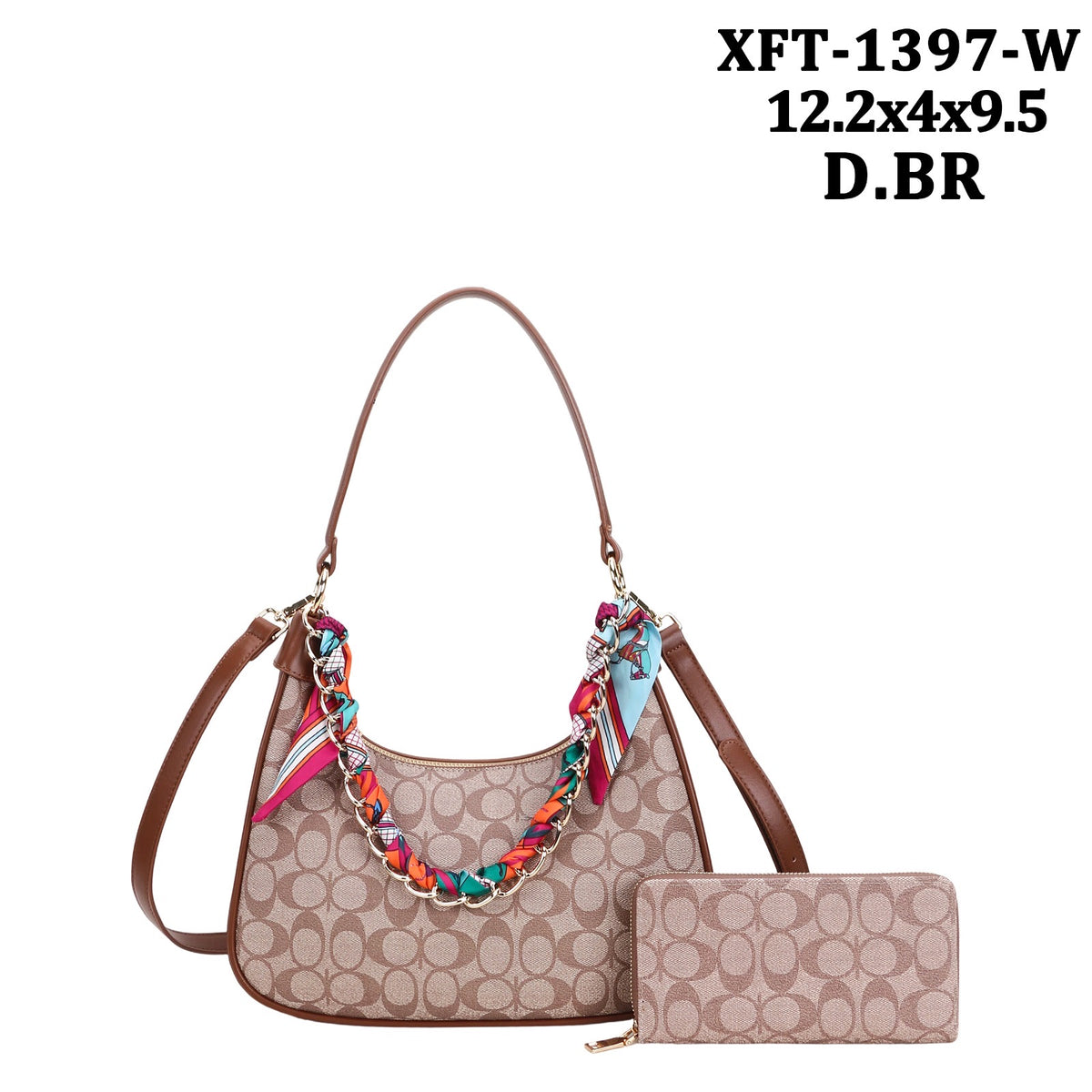 XFT-1397-A Oval Monogram Shoulder Bag W/Wallet