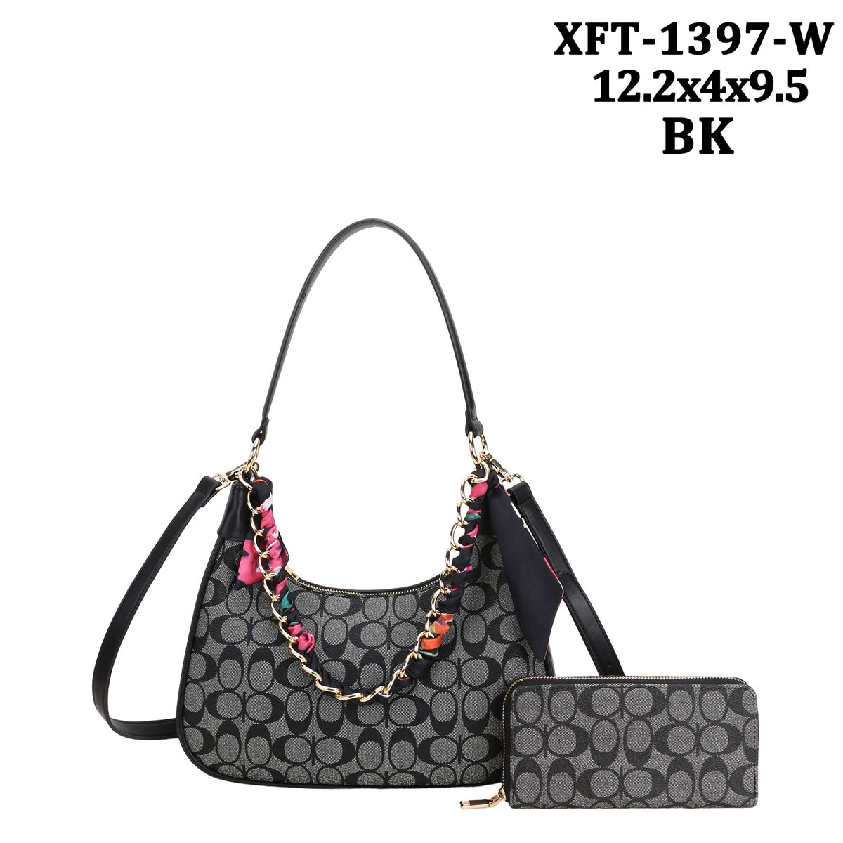 XFT-1397-A Oval Monogram Shoulder Bag W/Wallet