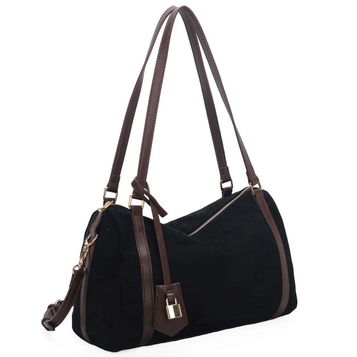 SJ30207 Faux Suede Boston Bag Tote