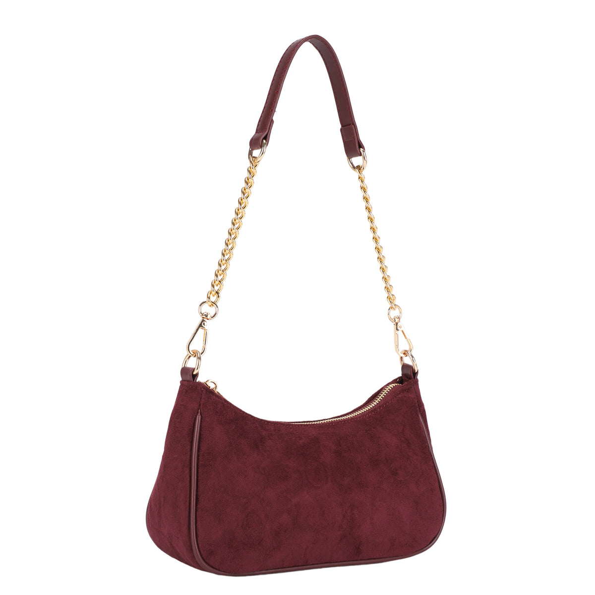 RW556 Oval Print  Faux Suede Shoulder Bag