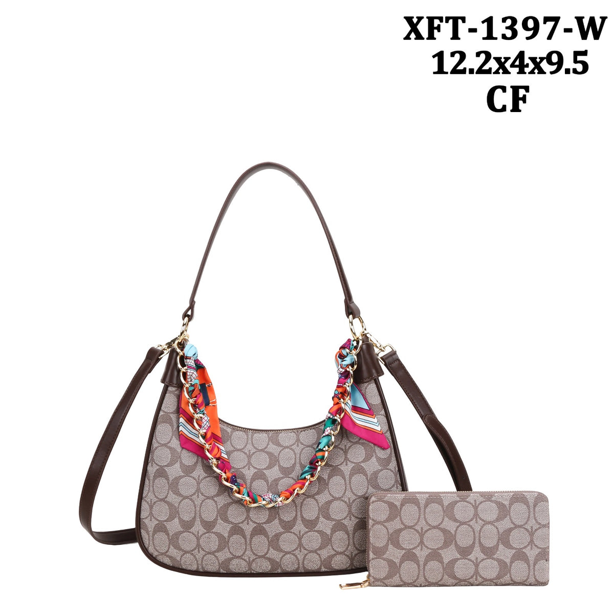 XFT-1397-A Oval Monogram Shoulder Bag W/Wallet