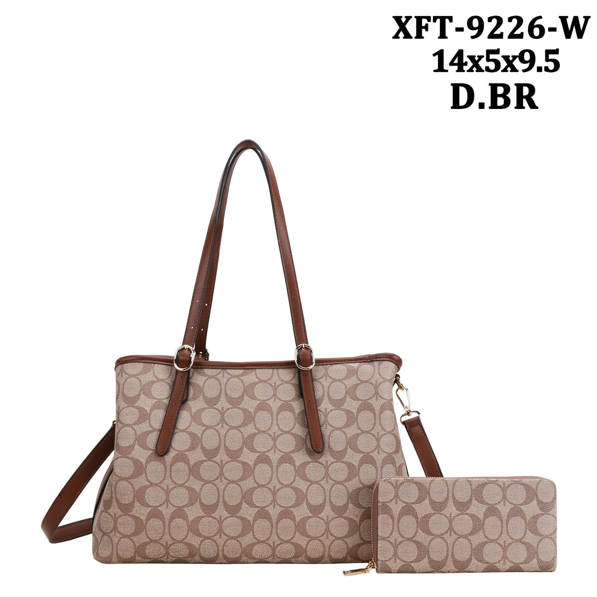XFT-9226-A   Oval Monogram Handle Satchel with Wallet