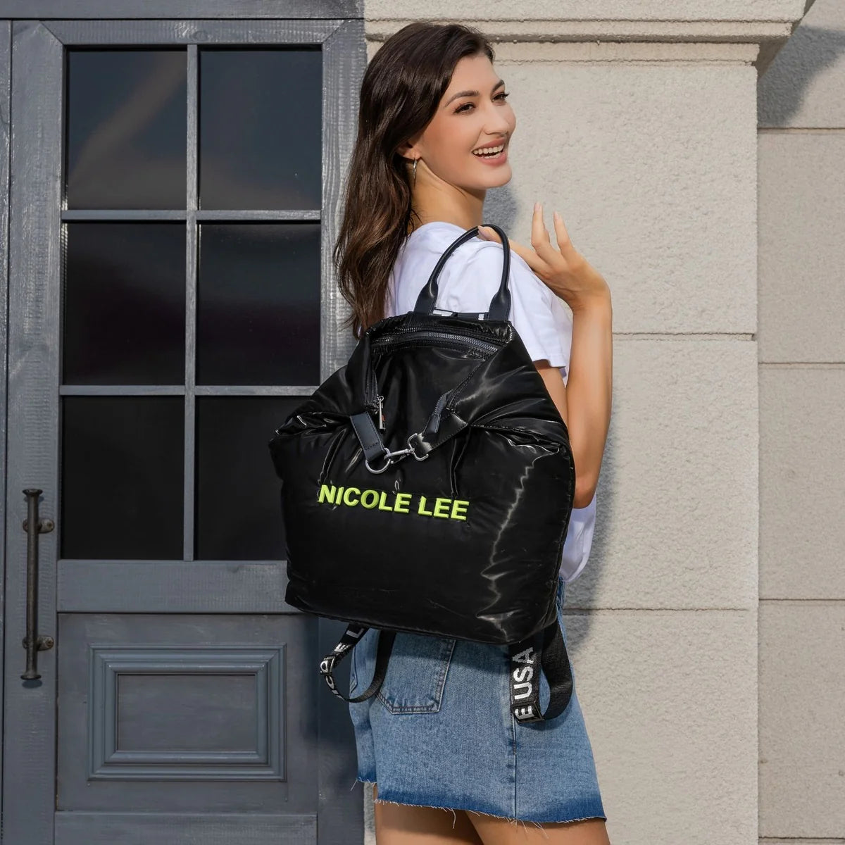 PUFFY LARGE BACKPACK -  P17015 BLACK