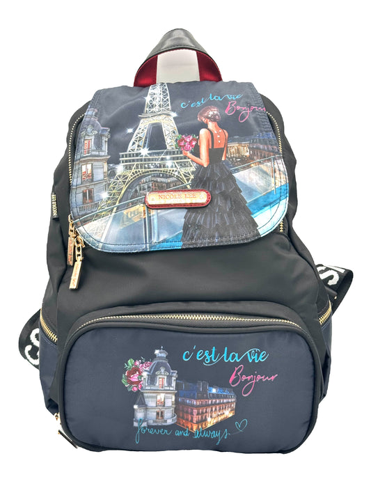 PRT16827 MULTI USE NYLON FLAP BACKPACK