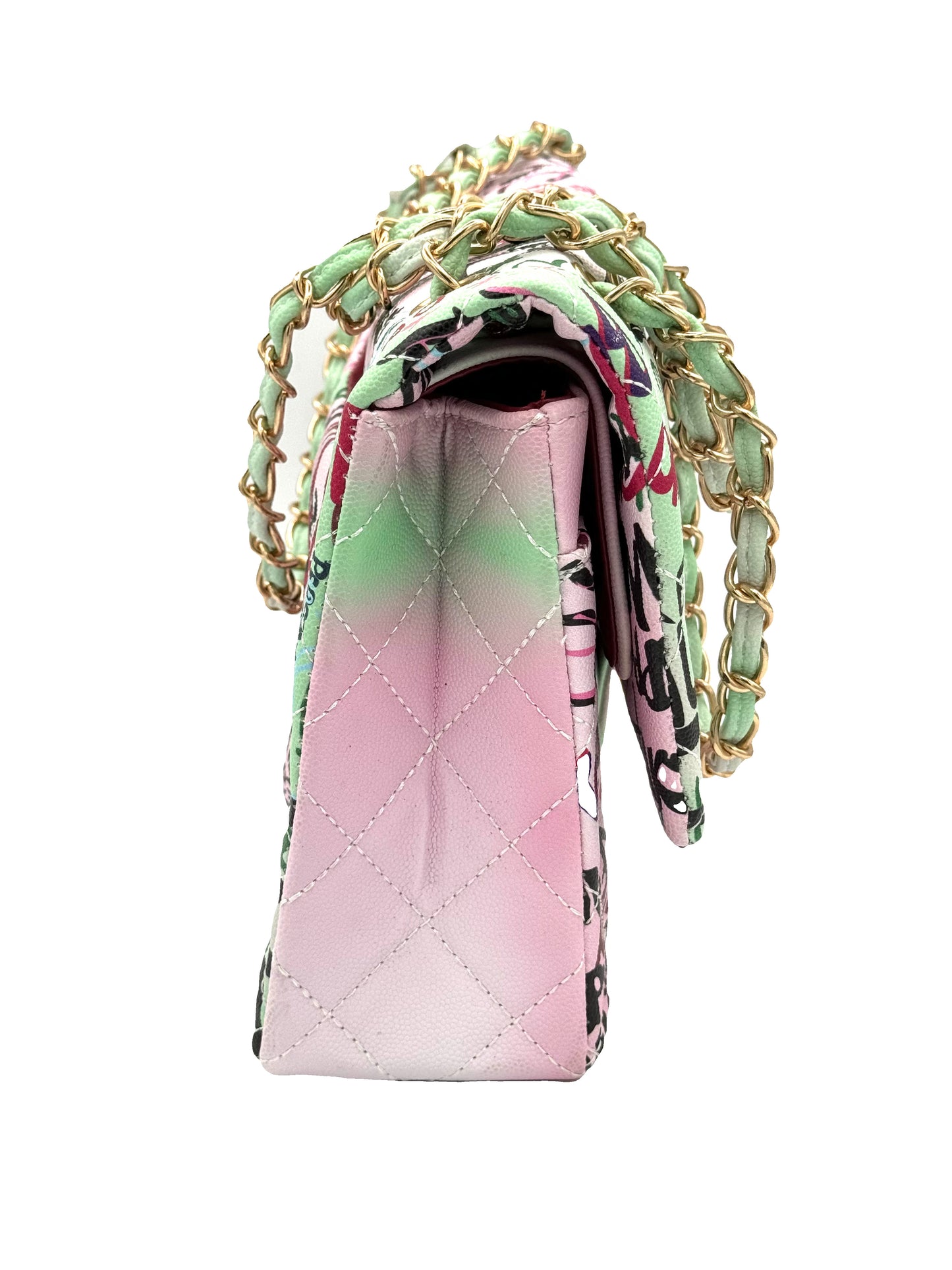 6411 Medium Size Graffiti Shoulder Handbag