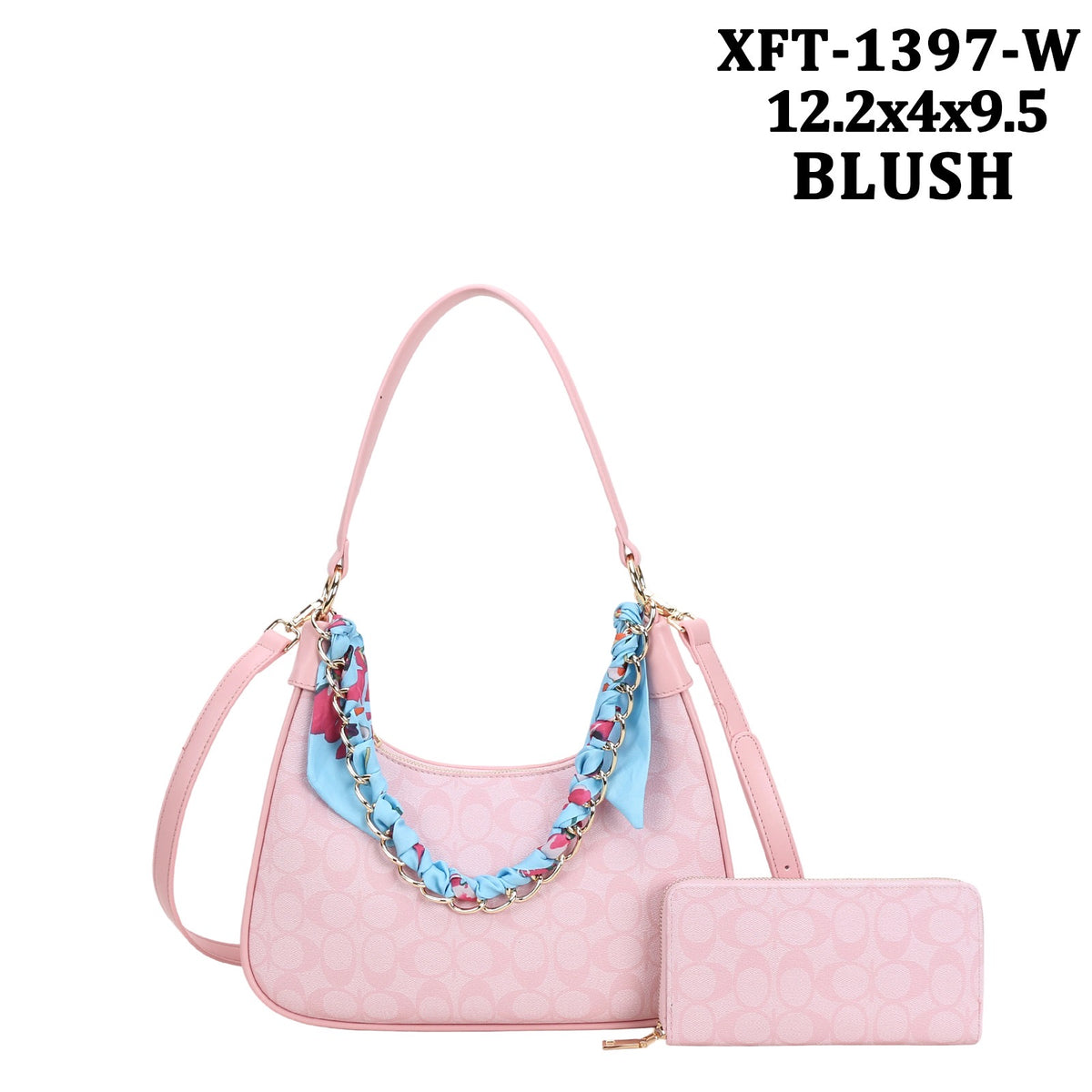 XFT-1397-A Oval Monogram Shoulder Bag W/Wallet