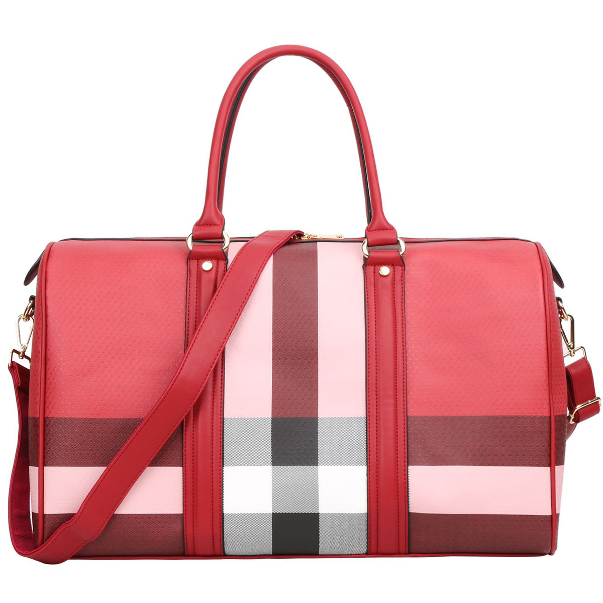 LM-8755 Monogram Plaid Duffle Bag