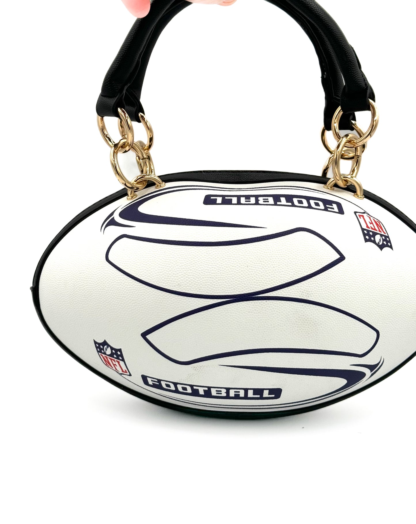 6676 FASHION BROWN FOOTBALL CHAIN CROSSBODY BAG