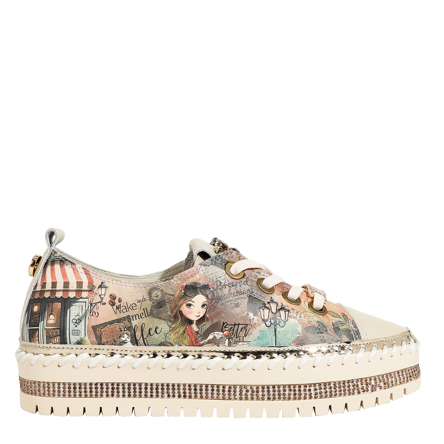 PETRA PLATFORM SNEAKERS - BLING23110 VIRTUAL FRIEND  / SUN AND SAND / QUEEN CLEOPARTA / MODA SNOWFLAKE / BEST SMILE /  /