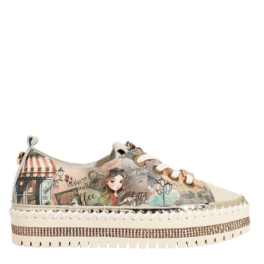 PETRA PLATFORM SNEAKERS - BLING23110 VIRTUAL FRIEND  / SUN AND SAND / QUEEN CLEOPARTA / MODA SNOWFLAKE / BEST SMILE /  /