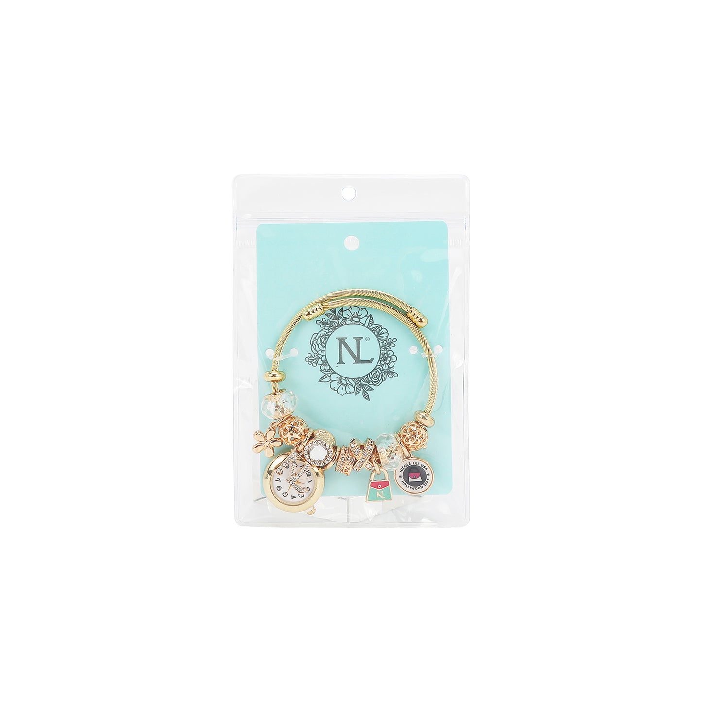 CHARM WATCH BRACELET GOLD - BR8016 GOLD WHITE