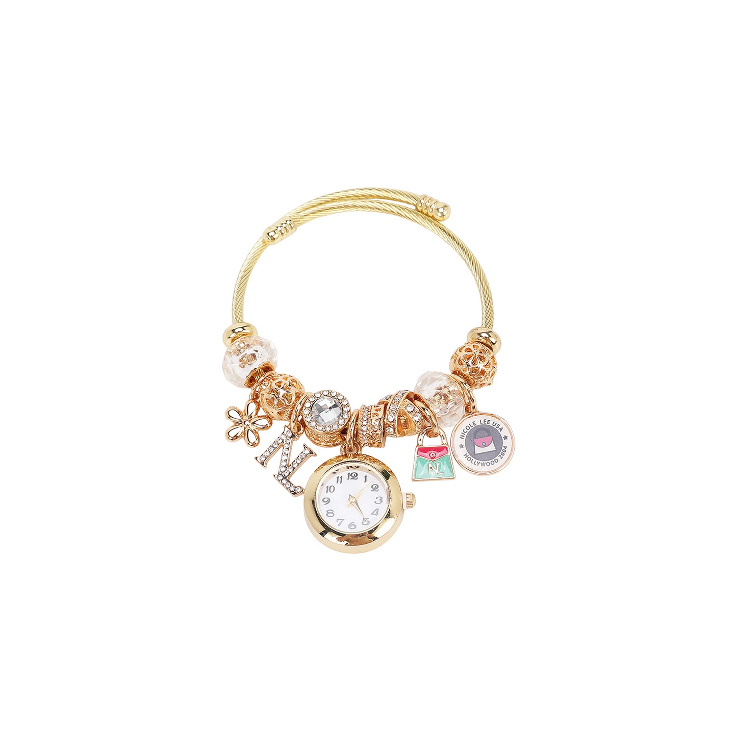 CHARM WATCH BRACELET GOLD - BR8016 GOLD WHITE