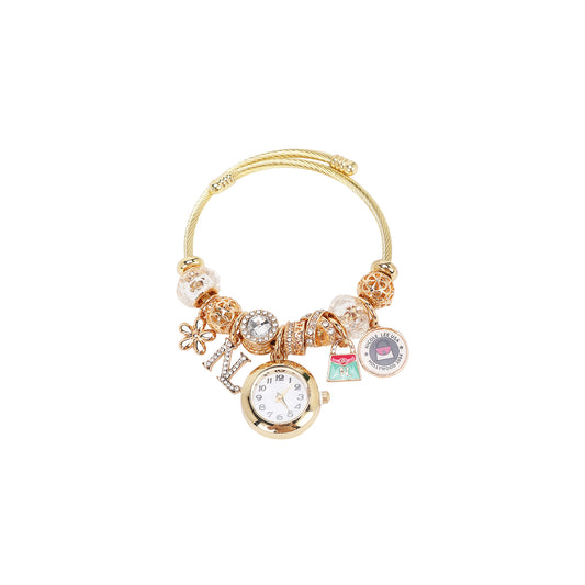CHARM WATCH BRACELET GOLD - BR8016 GOLD WHITE