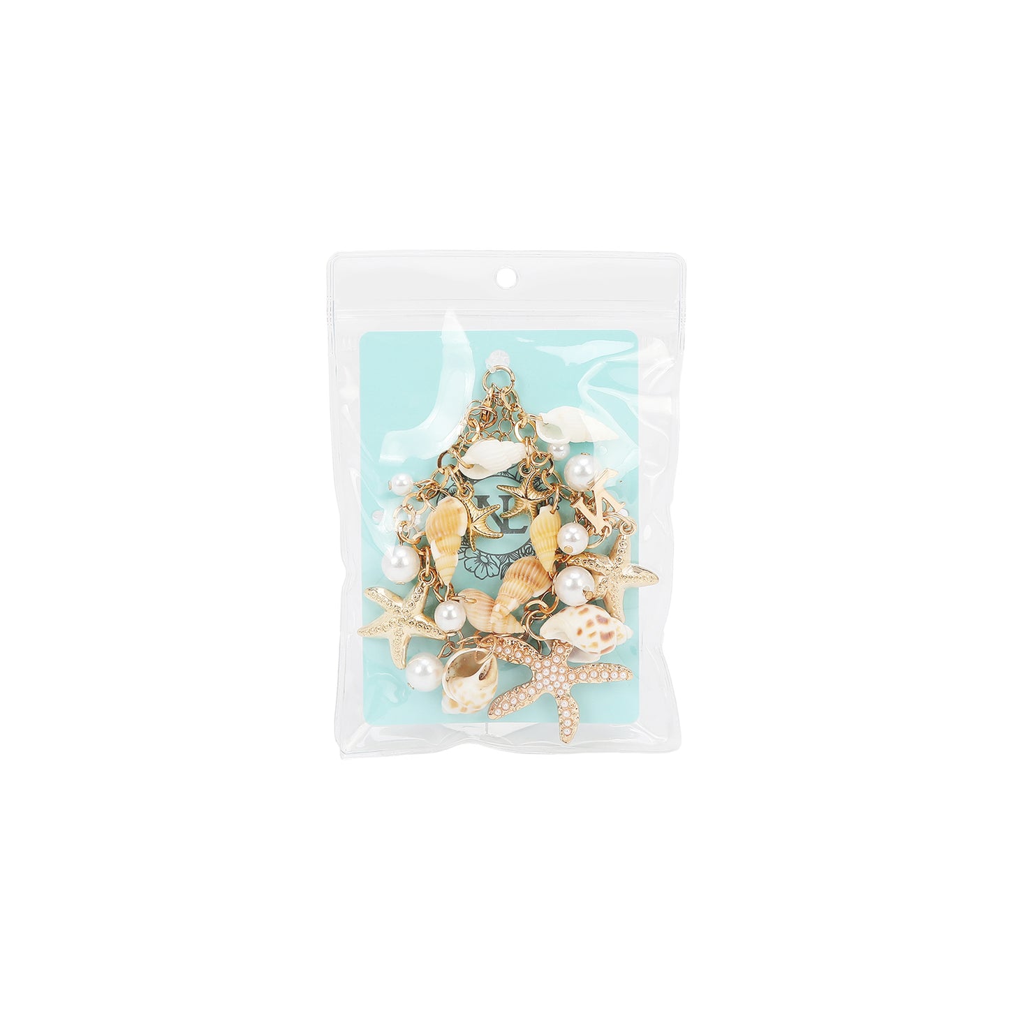 OCEAN SHELL CHARM CHAIN BRACELET - BR8025 GOLD