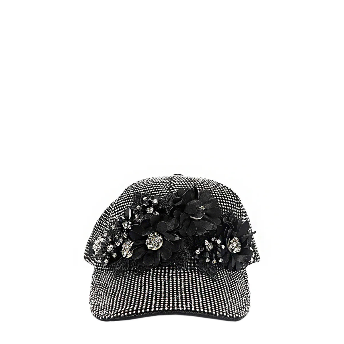 MIDNIGHT FLOWER CAP - CAP7826 SILVER / BLACK