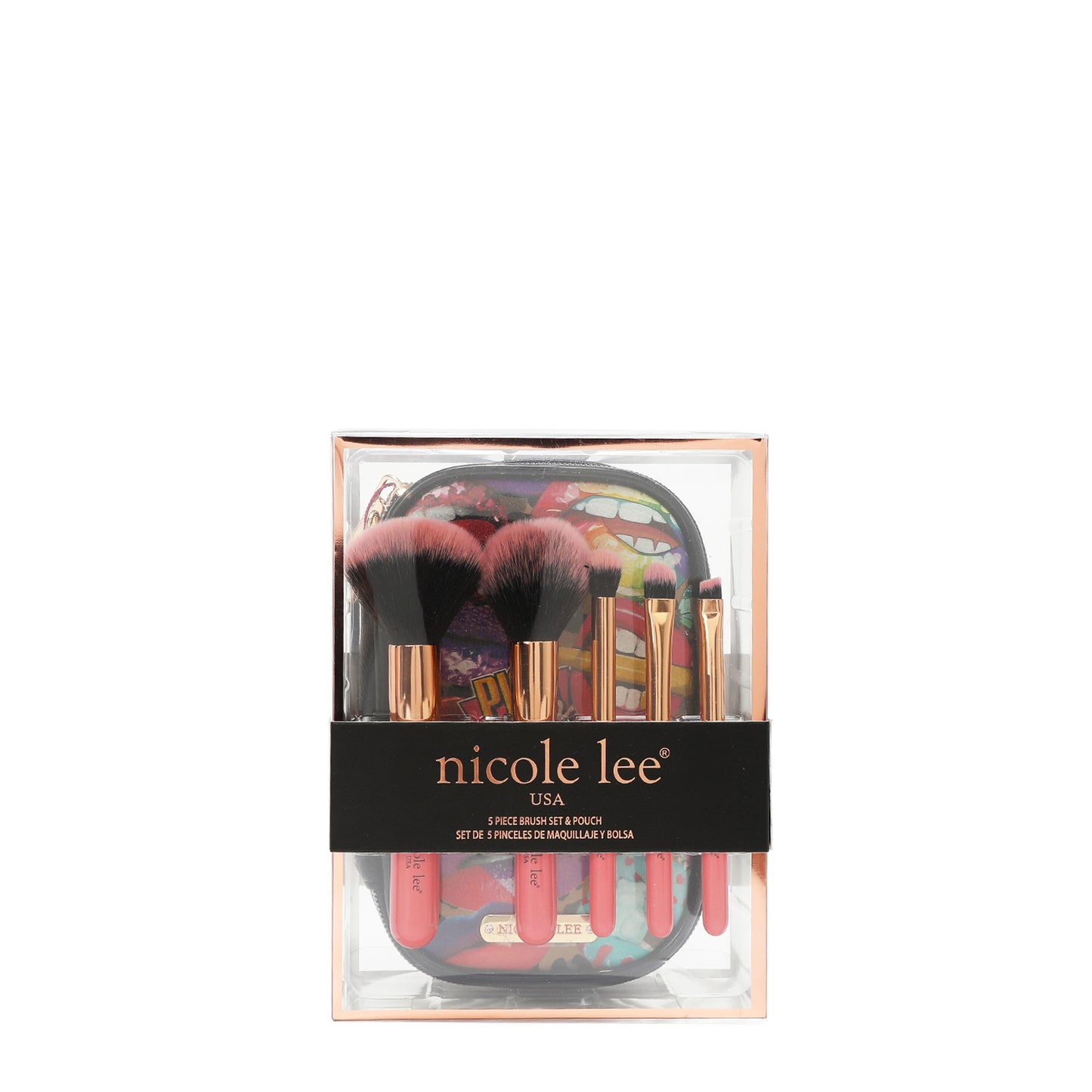 MAKEUP BRUSH SET W/ POUCH - COS7403 DREAMING THE CITY / LOVE ME HALF /BE MY VALENTINE / DOUBLE QUEENS / ALL EMOTION / CASUAL WALK / SARA IS SOFT BUT STRONG /  PARIS FASHION WEEK /