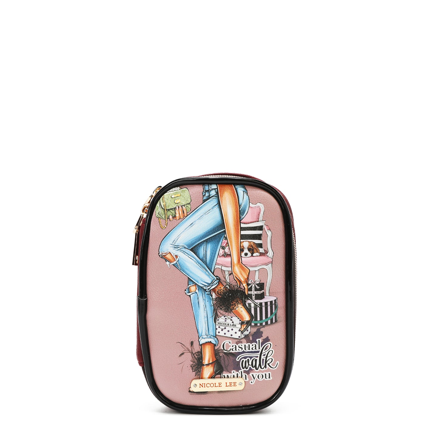 MAKEUP BRUSH SET W/ POUCH - COS7403 DREAMING THE CITY / LOVE ME HALF /BE MY VALENTINE / DOUBLE QUEENS / ALL EMOTION / CASUAL WALK / SARA IS SOFT BUT STRONG /  PARIS FASHION WEEK /